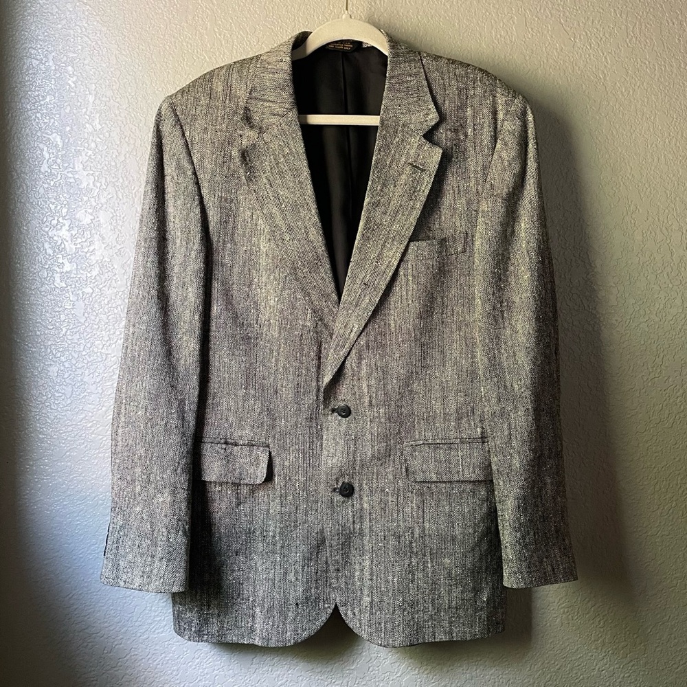 Robert Stock Kikuna Silk Textured Blazer 42R USA office career work corpcore